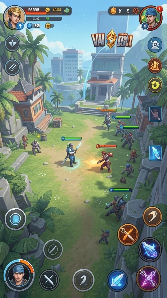 Screenshot dari aksi pertandingan seru dalam game.