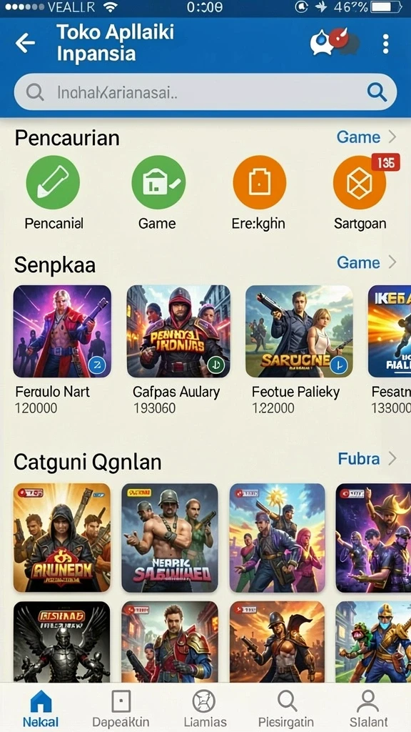Tampilan menu utama yang intuitif dan menarik.
