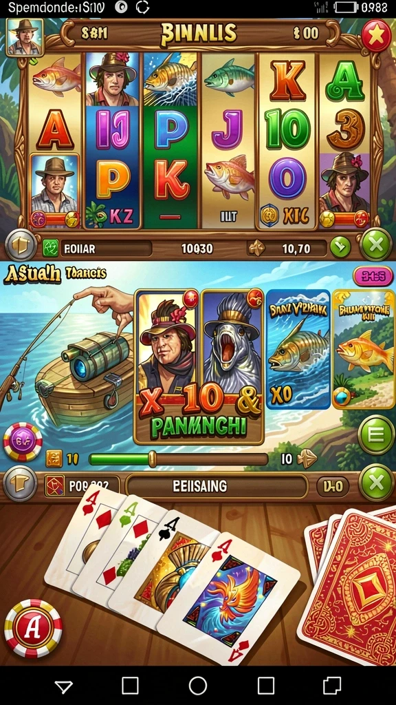 Screenshots dari level yang penuh tantangan dan rintangan.