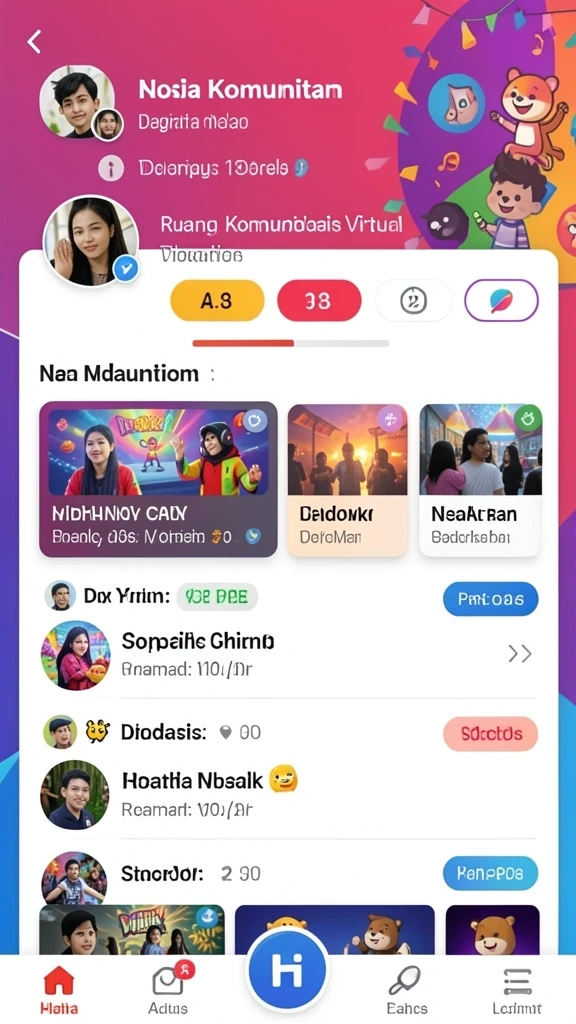 Screenshot 1 menunjukkan tampilan utama yang menarik.