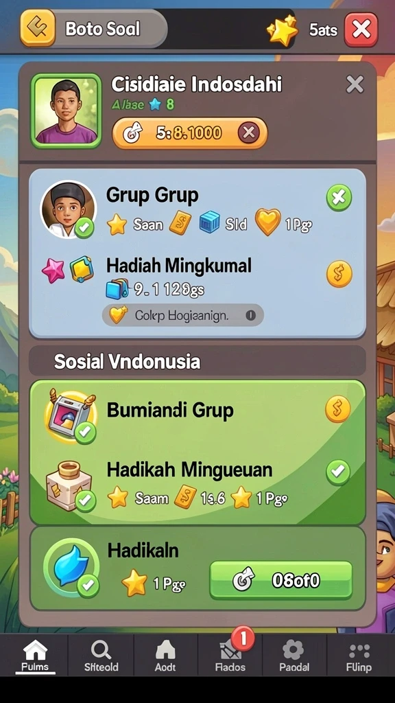 Tampilan menu utama yang menarik dan mudah digunakan.