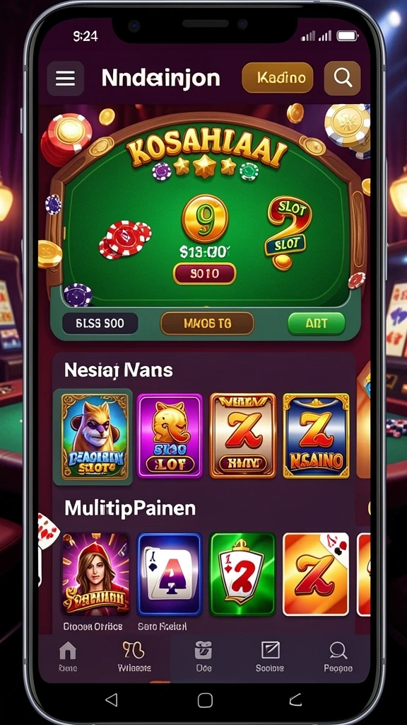 Berbagai permainan kasino tersedia dalam satu aplikasi.