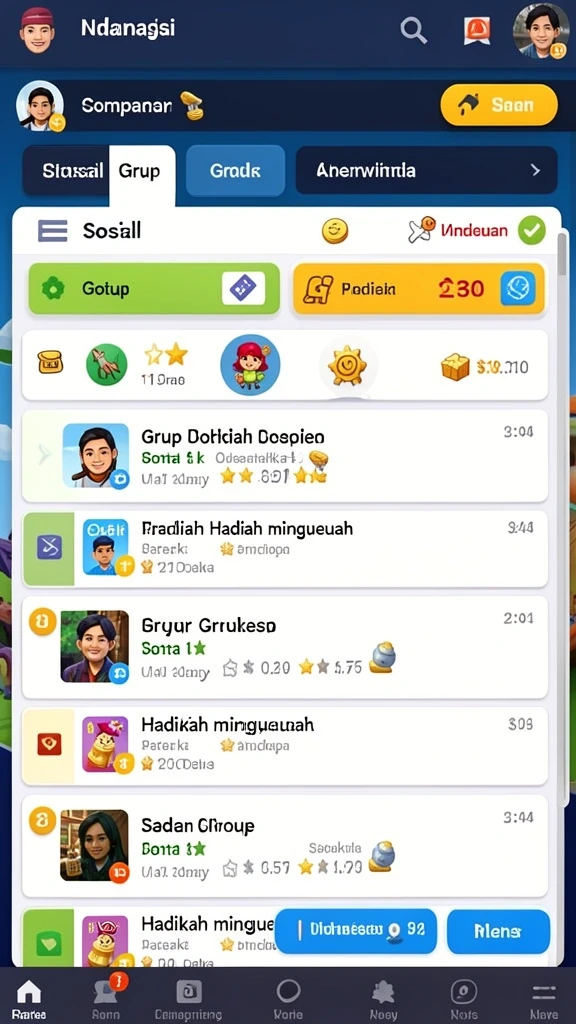 Fitur live draw untuk hasil undian langsung.