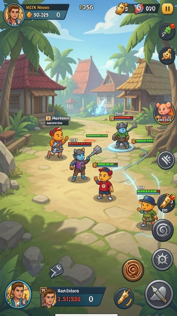 Gameplay seru dengan berbagai karakter yang bisa dipilih.